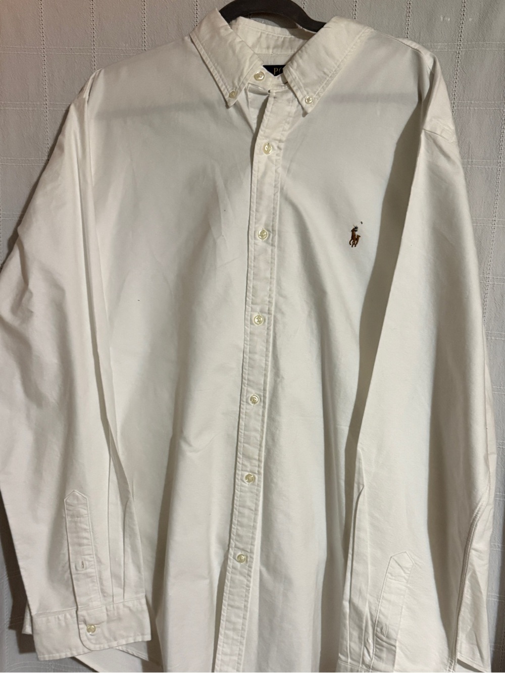 Ralph Lauren White Button-Down Dress Shirt with Pony Logo